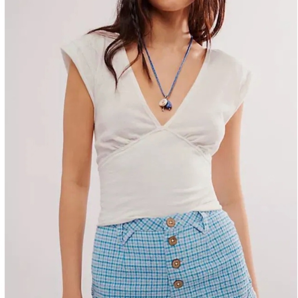 Free People "Checked Out Plaid" Micro Shorts NWOT - Picture 3 of 5